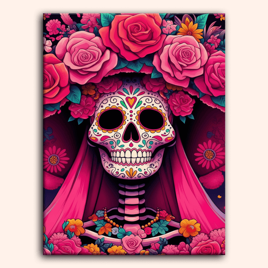 Paint by numbers - Magenta Skull - MyArt