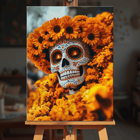 Paint by numbers - Marigold Skull - MyArt