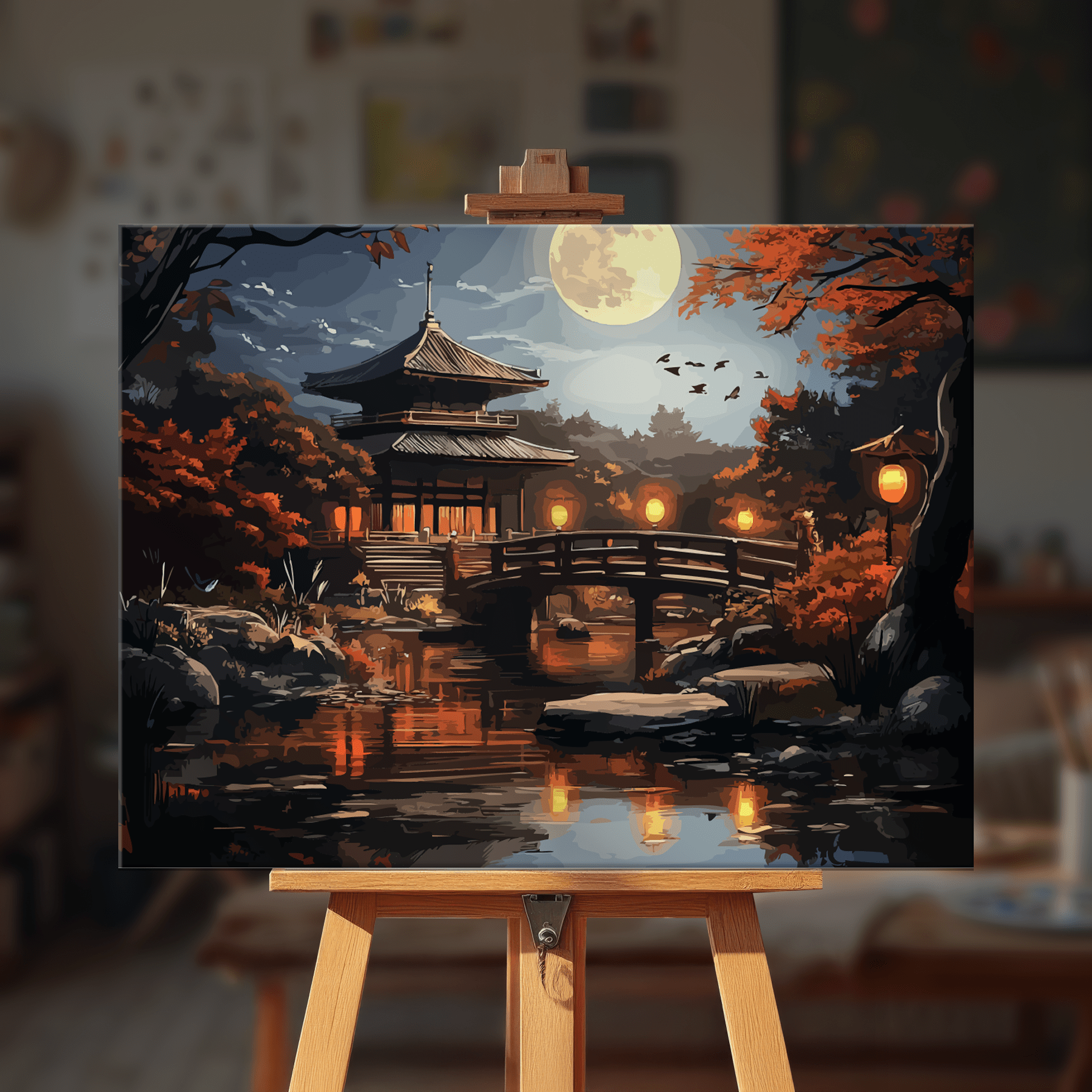 Paint by numbers - Moonlit Temple - MyArt
