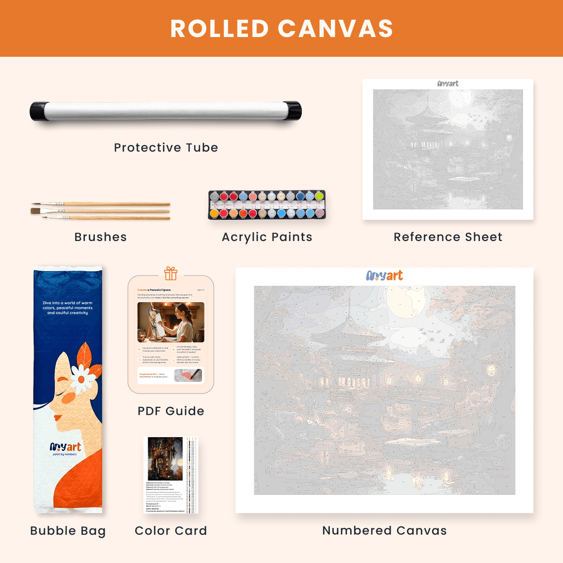 Paint by numbers - Moonlit Temple - MyArt