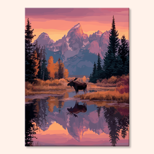 Paint by numbers - Moose Reflection - MyArt