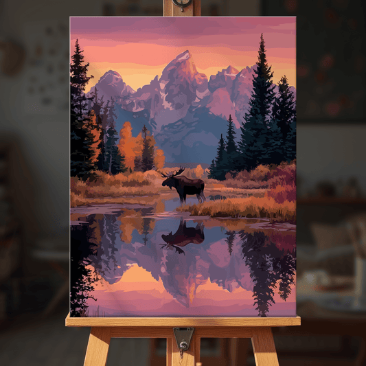 Paint by numbers - Moose Reflection - MyArt