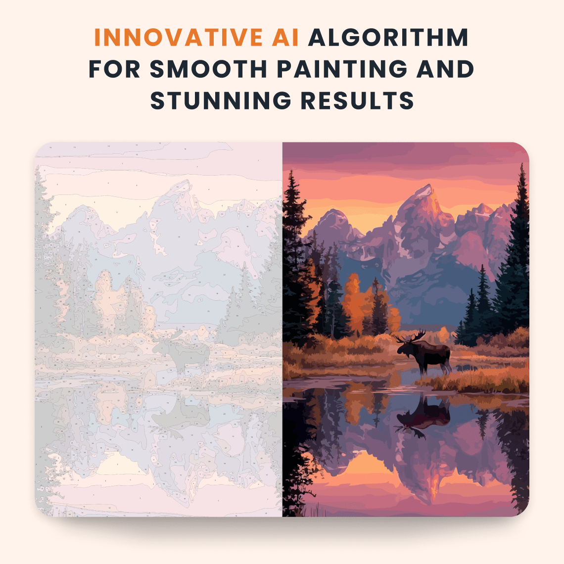 Paint by numbers - Moose Reflection - MyArt