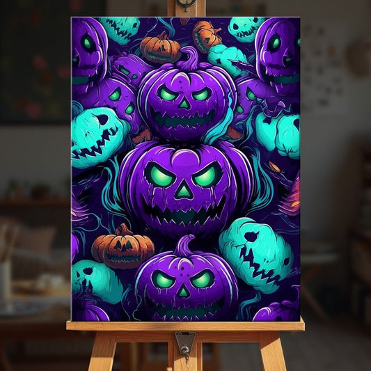 Paint by numbers - Neon Pumpkins - MyArt