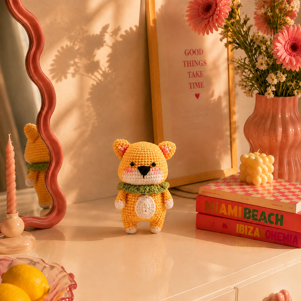 Orange Cat with Scarf