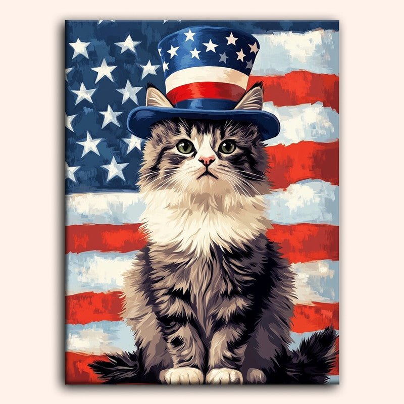 Paint by numbers - Patriotic Cat - MyArt