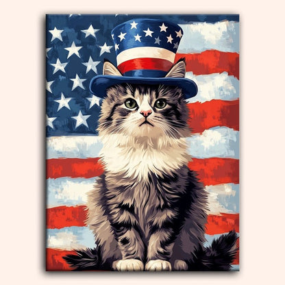 Paint by numbers - Patriotic Cat - MyArt