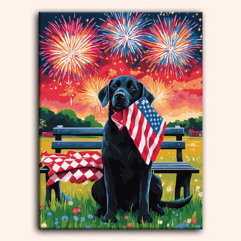 Paint by numbers - Patriotic Pup - MyArt
