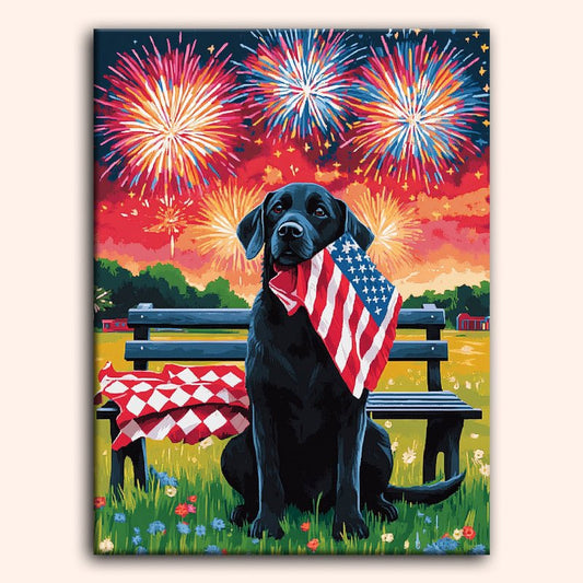 Paint by numbers - Patriotic Pup - MyArt