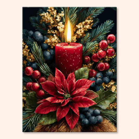 Poinsettia Candle