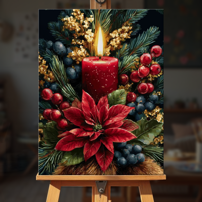 Poinsettia Candle