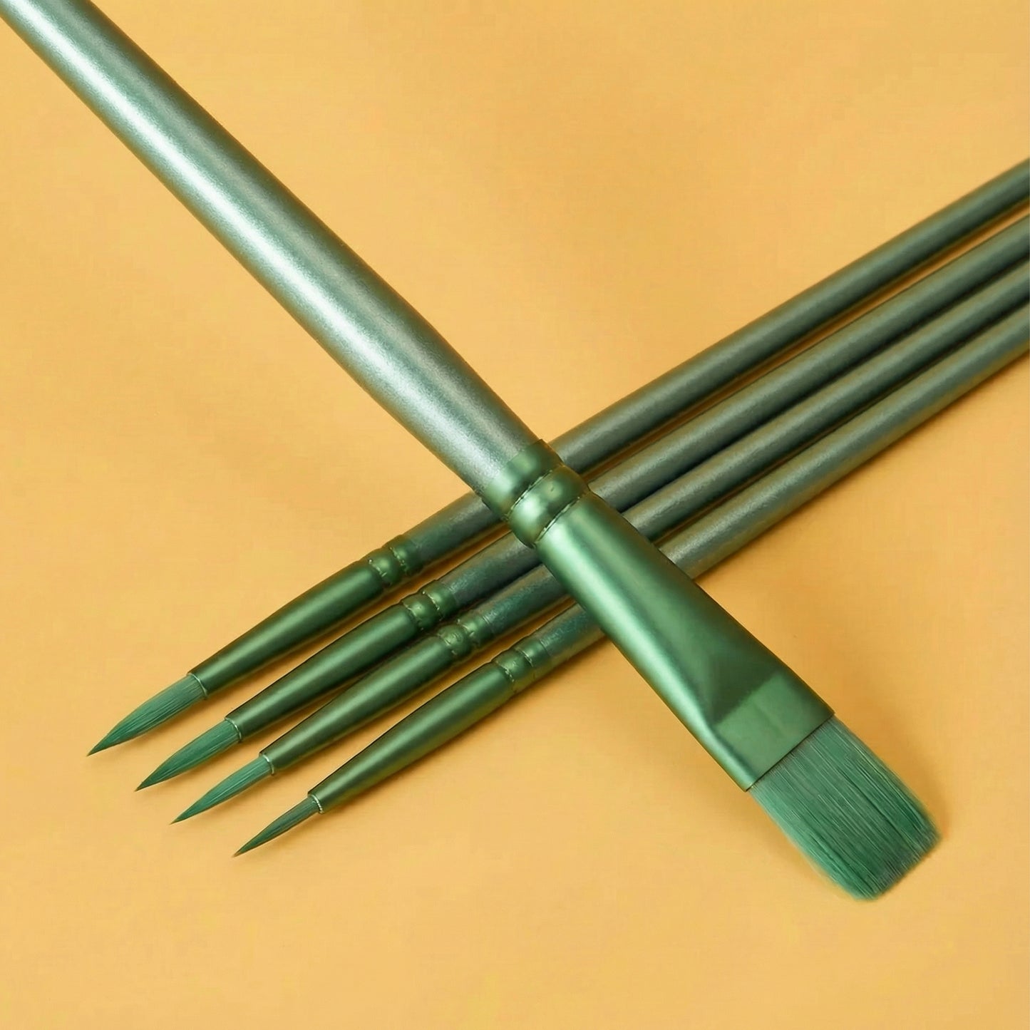 Premium Green Brushes (Set of 6)