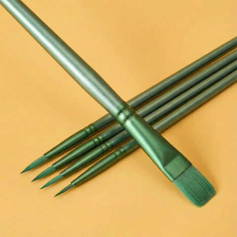 Paint by numbers - Premium Green Brushes (Set of 6) - MyArt