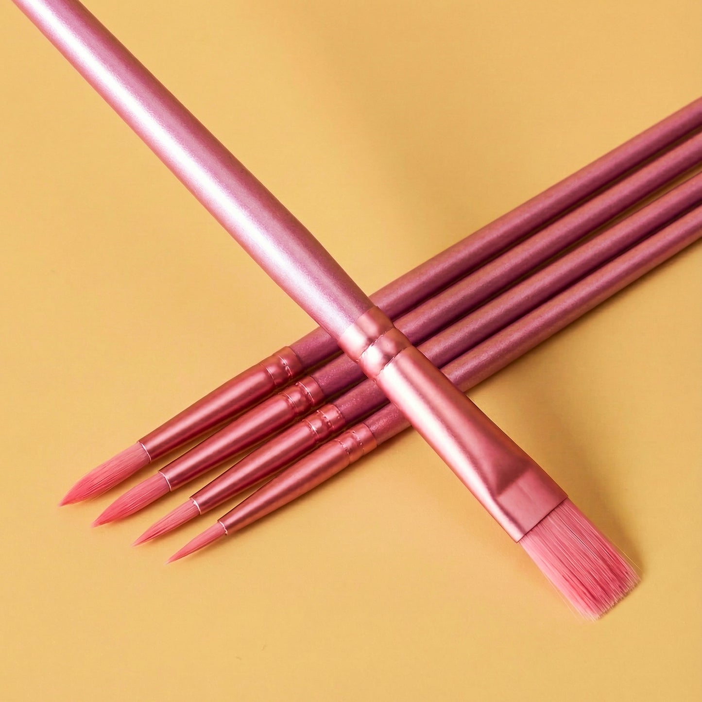 Premium Pink Brushes (Set of 6)