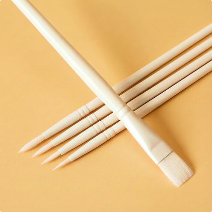 Premium White Brushes (Set of 6)