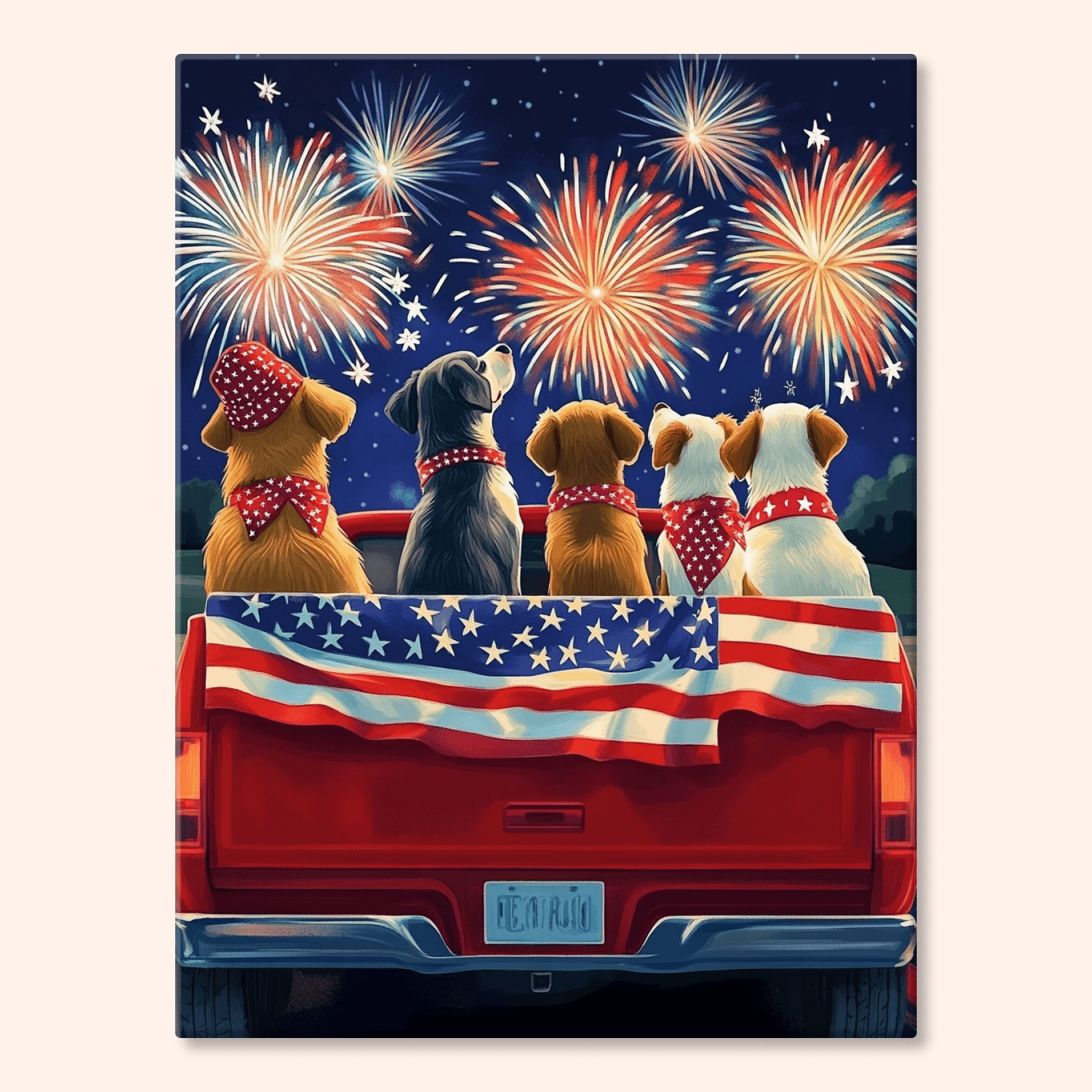 Paint by numbers - Puppy Fireworks - MyArt