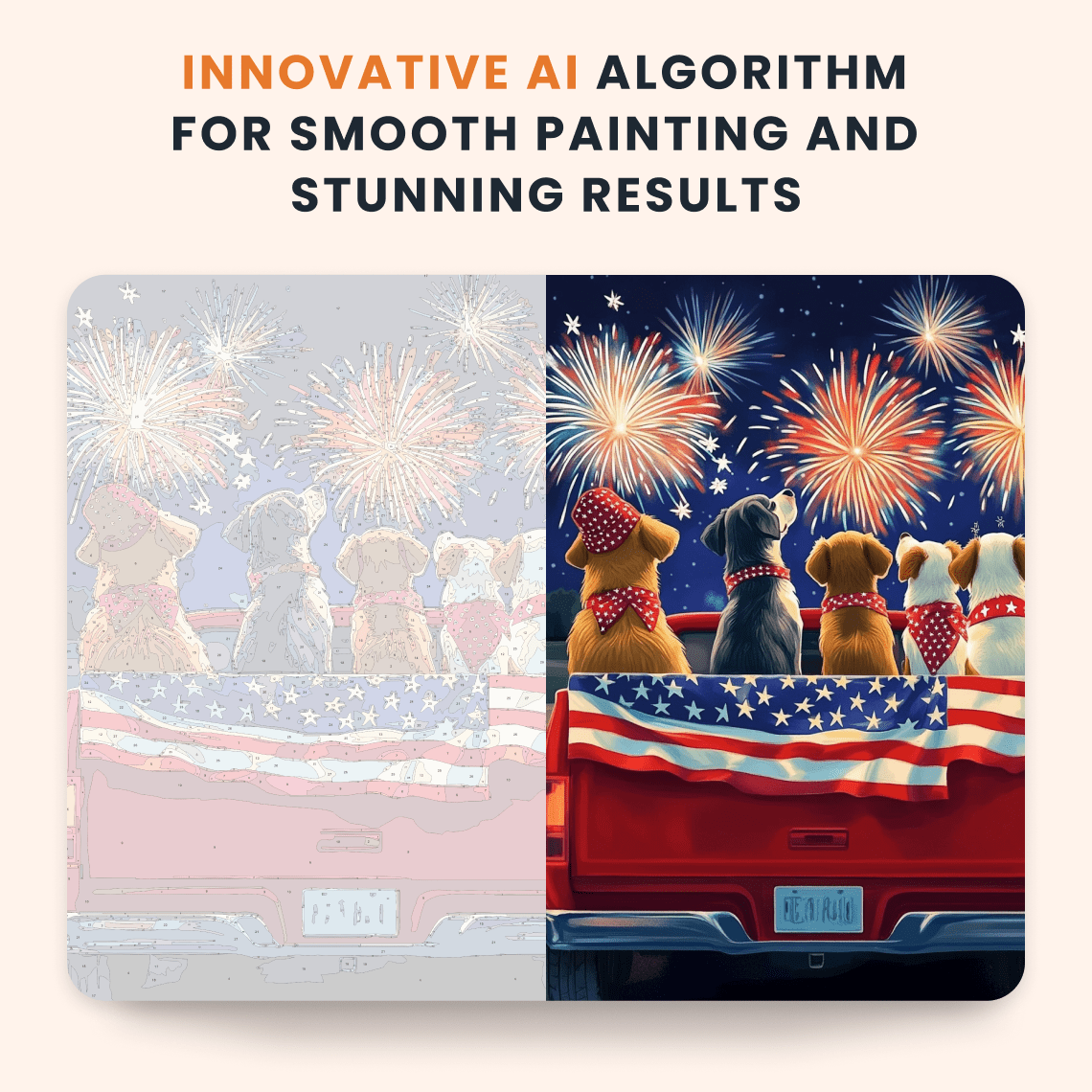 Paint by numbers - Puppy Fireworks - MyArt