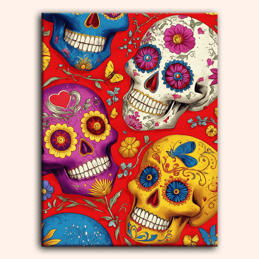 Paint by numbers - Rainbow Skulls - MyArt