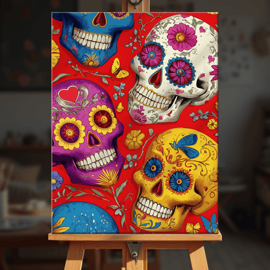 Paint by numbers - Rainbow Skulls - MyArt