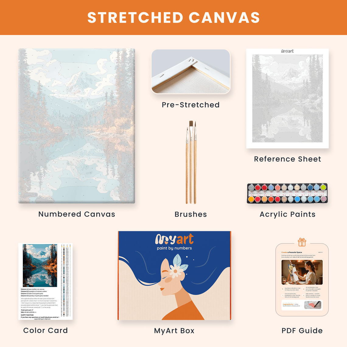 Paint by numbers - Reflective Peaks - MyArt