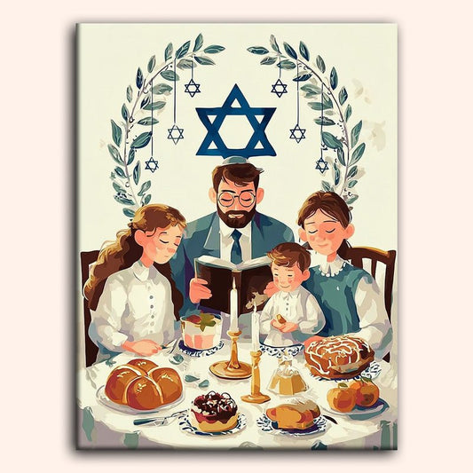 Paint by numbers - Shabbat Blessing - MyArt