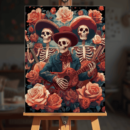 Paint by numbers - Skeleton Band - MyArt