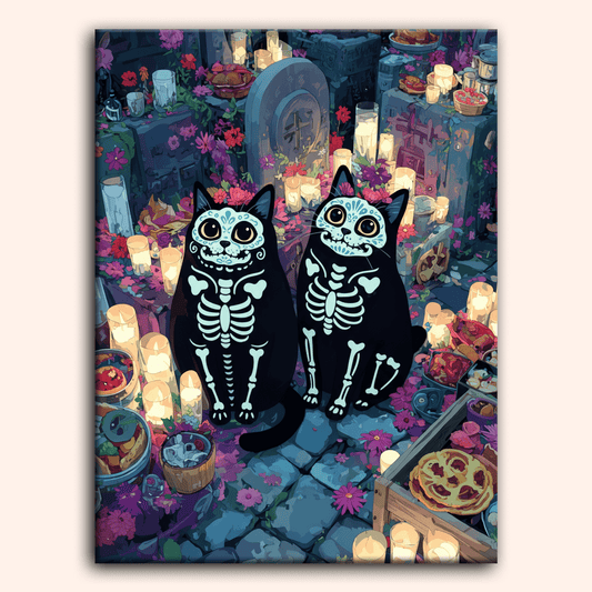 Paint by numbers - Skeleton Cats - MyArt