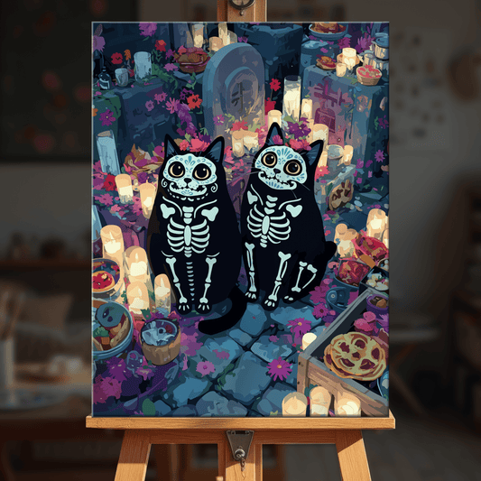 Paint by numbers - Skeleton Cats - MyArt