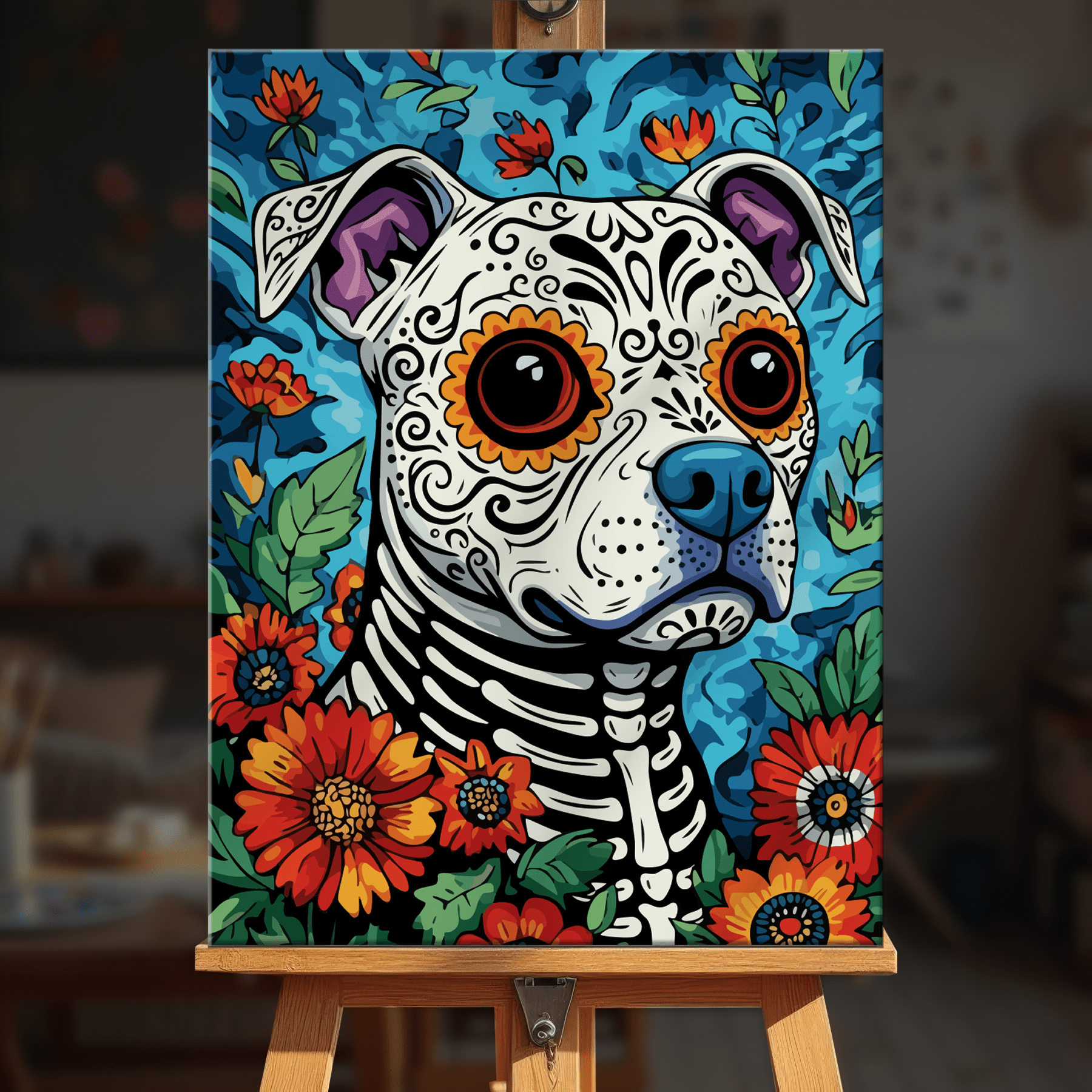 Paint by numbers - Skeleton Dogs - MyArt