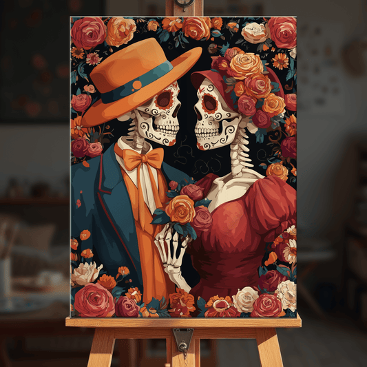 Paint by numbers - Skeleton Romance - MyArt