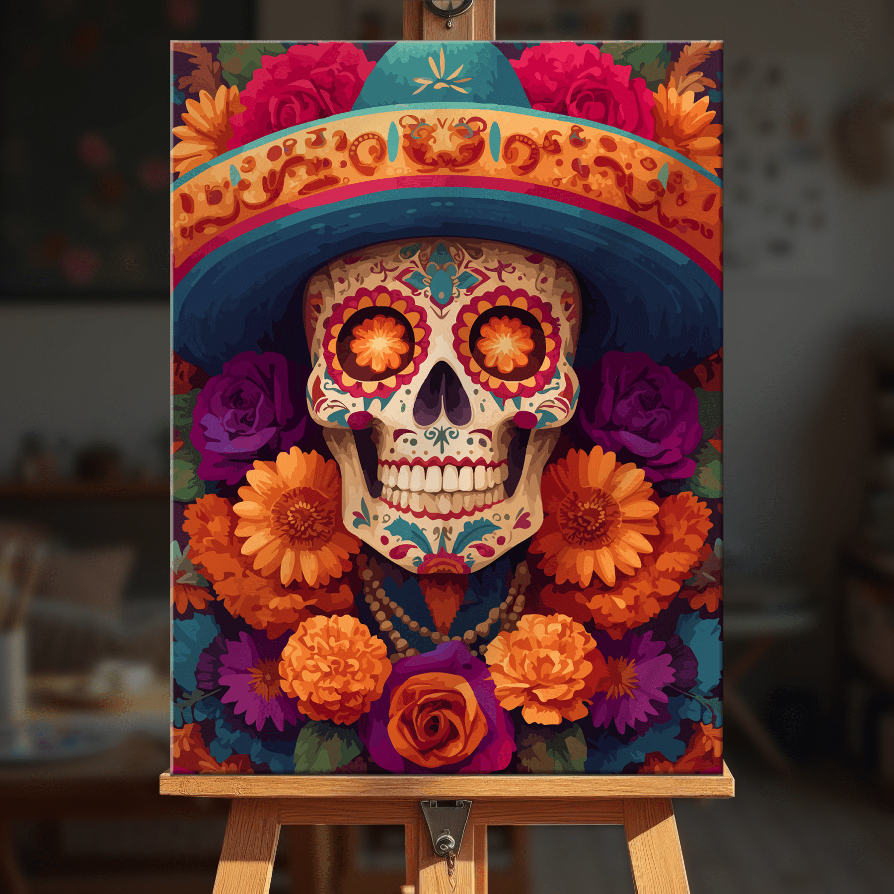 Paint by numbers - Sombrero Calavera - MyArt