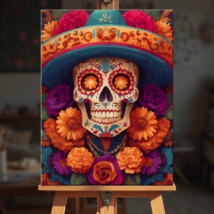 Paint by numbers - Sombrero Calavera - MyArt