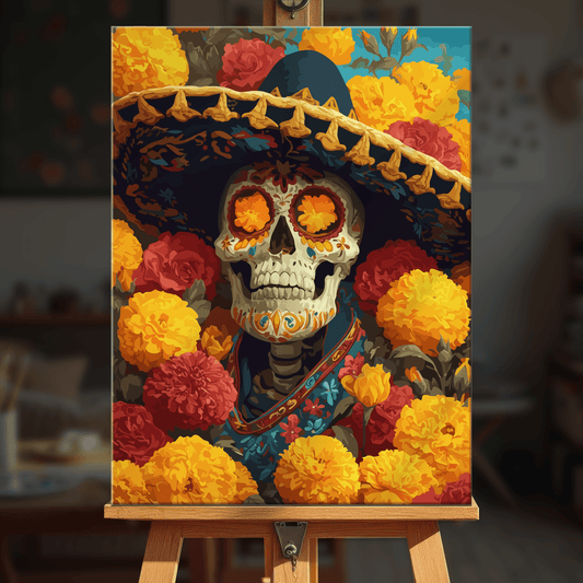 Paint by numbers - Sombrero Skull - MyArt