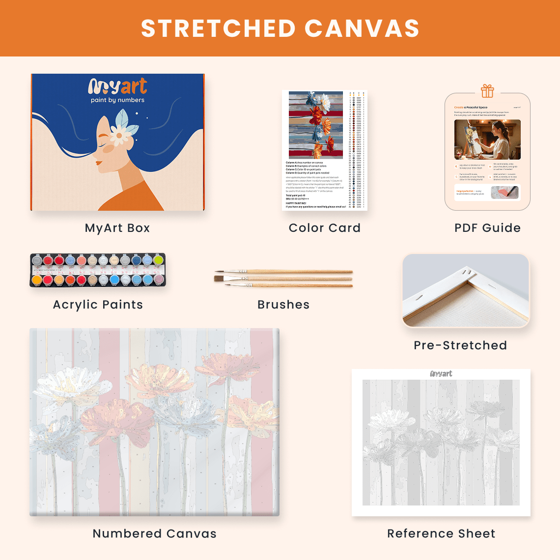 Paint by numbers - Striped Bloom - MyArt