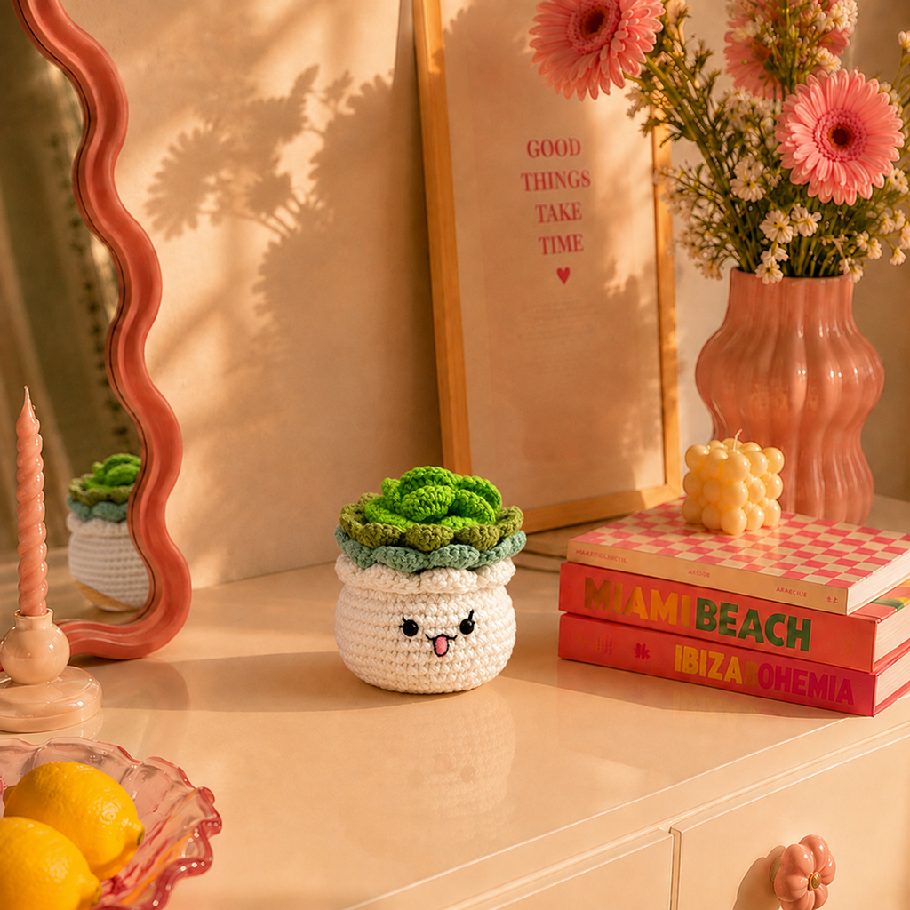 Succulent in white Flowerpot