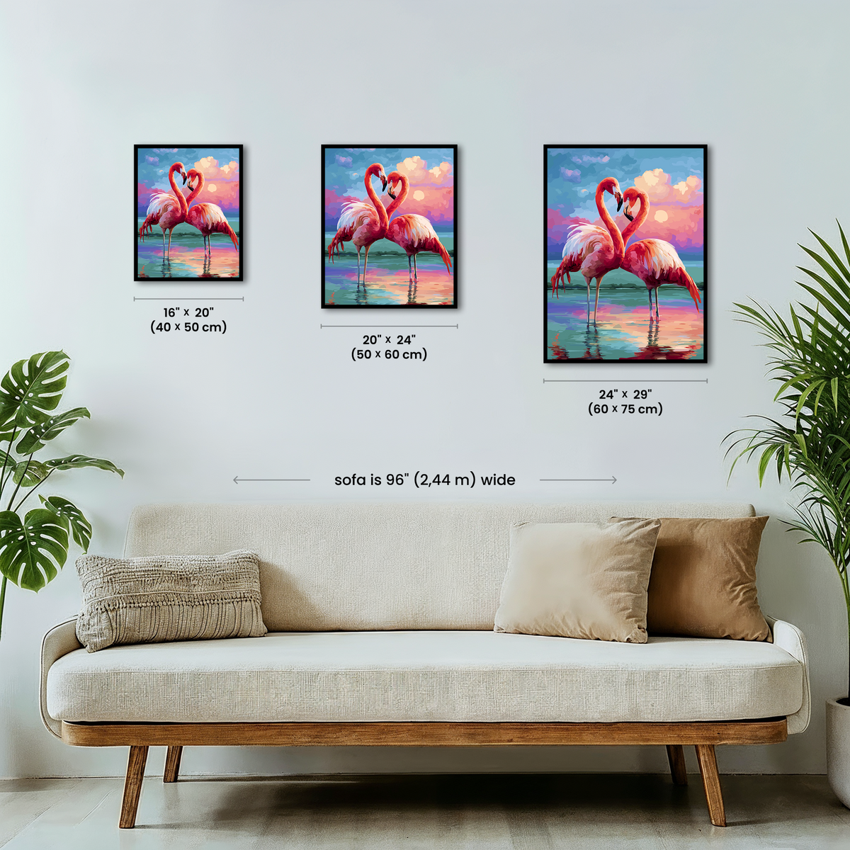 Sunset Flamingos