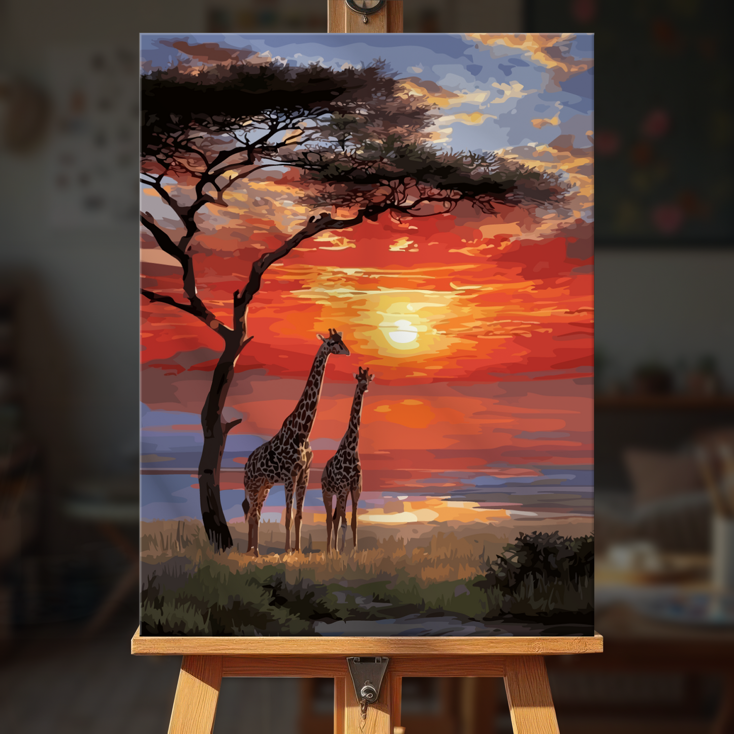 Sunset Giraffes