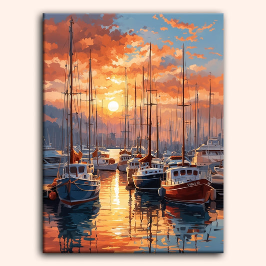 Paint by numbers - Sunset Marina - MyArt