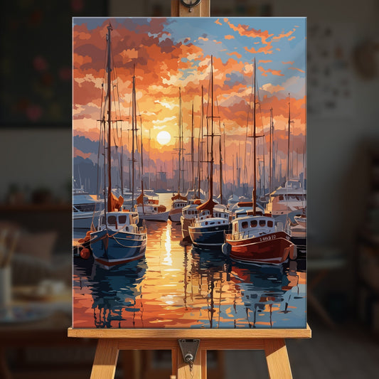Paint by numbers - Sunset Marina - MyArt