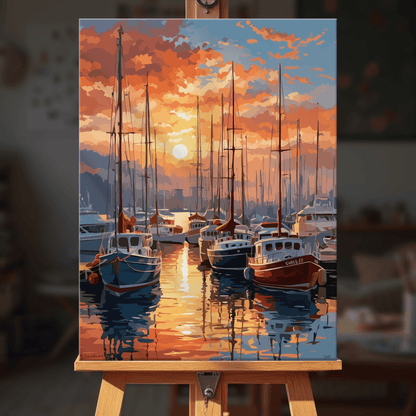 Paint by numbers - Sunset Marina - MyArt