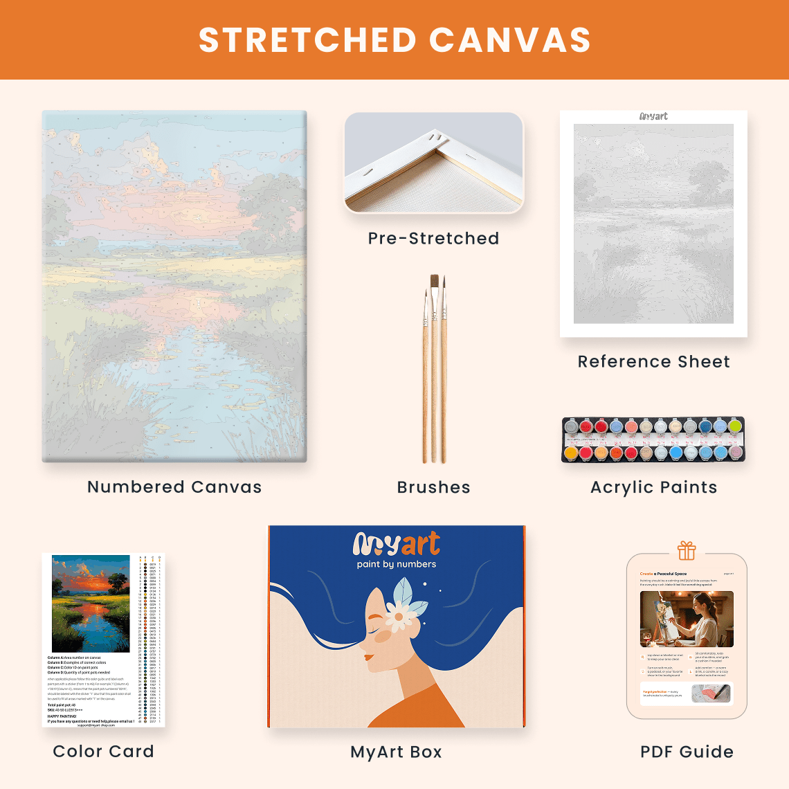 Paint by numbers - Sunset Stream - MyArt