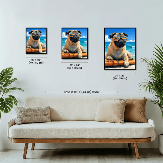 Paint by numbers - Surf Pug - MyArt