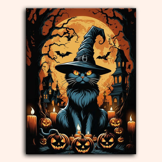 Paint by numbers - Witch Cat - MyArt
