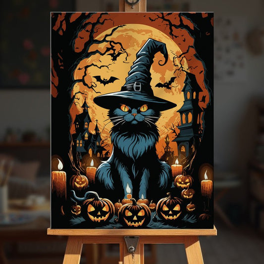 Paint by numbers - Witch Cat - MyArt