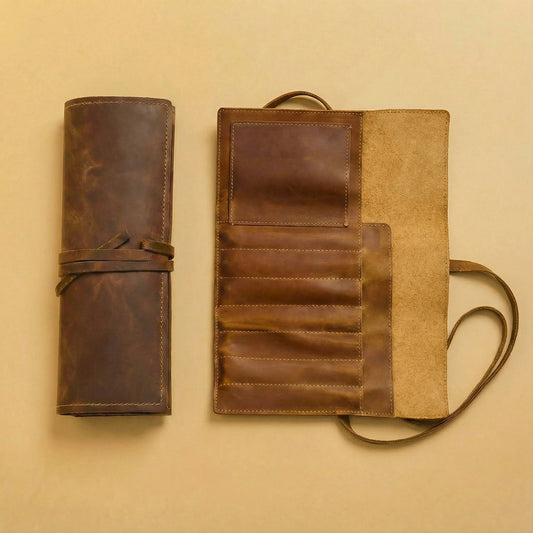 Leather Brush Organizer