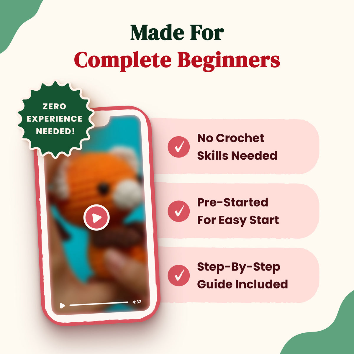 MyArt crochet kit beginner guide and step-by-step video information