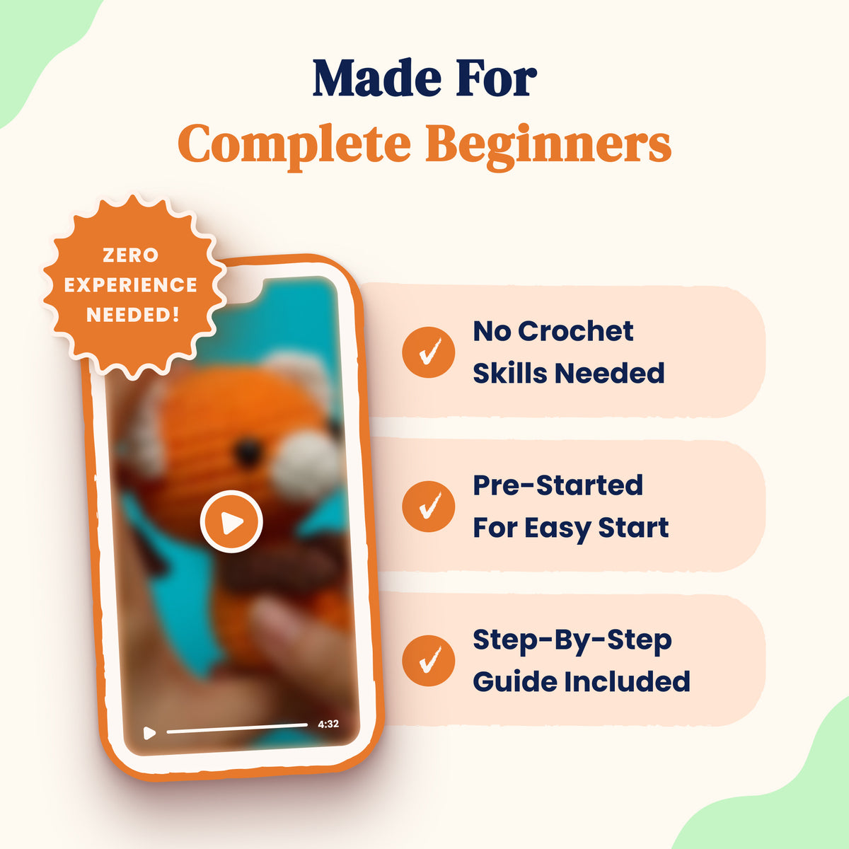 MyArt crochet kit beginner guide and step-by-step video information