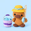 Gone Fishing Platypus: a platypus in a yellow hat with a small fish and bucket