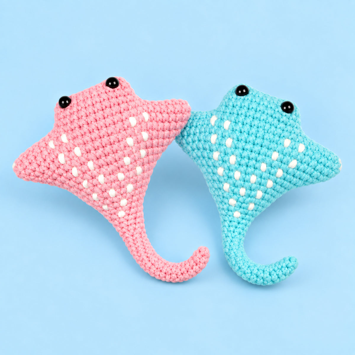 Lagoon Ray Pals: pink and turquoise manta rays with dotted details