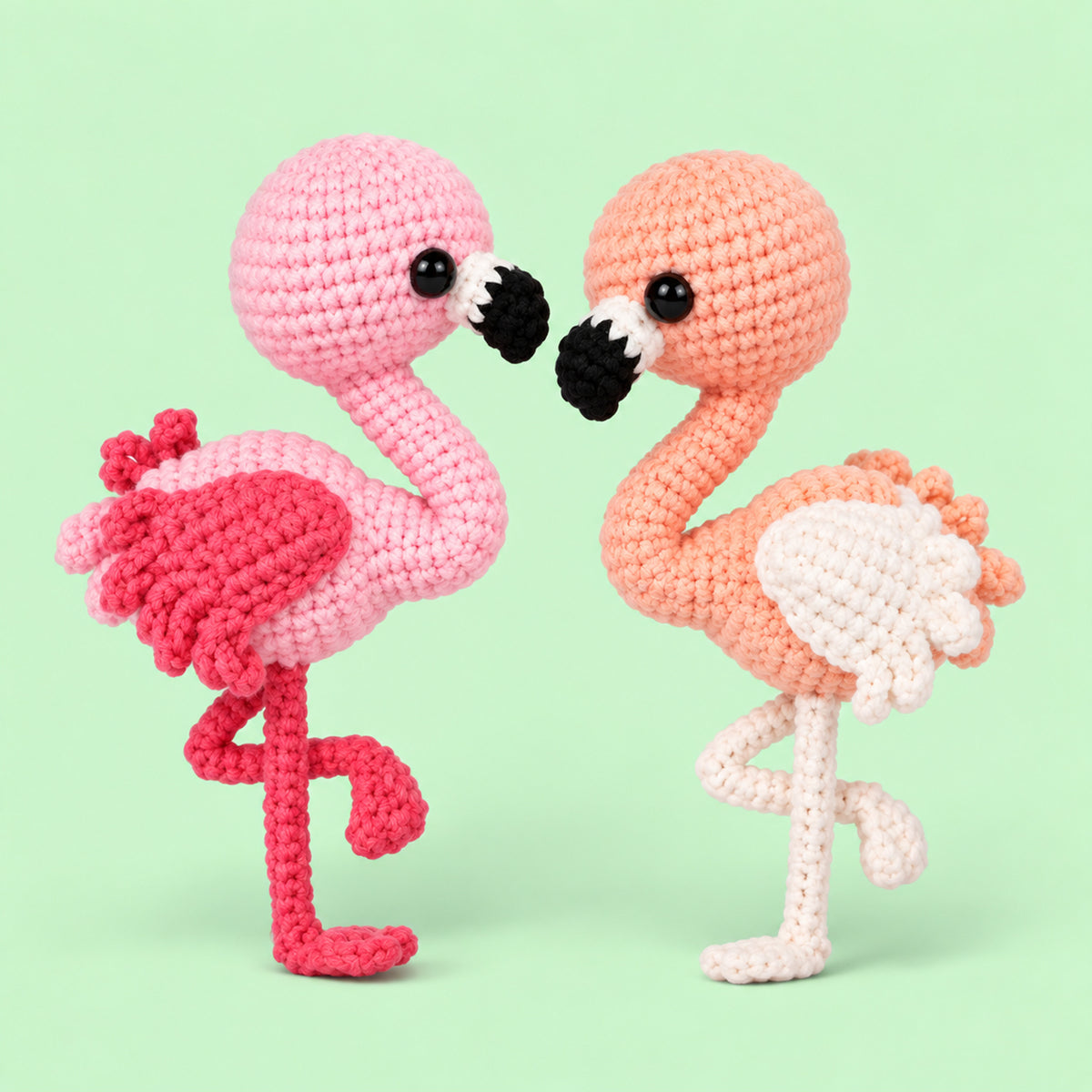 Rosy Lagoon Flamingos: pink and peach flamingos with curved necks and delicate legs